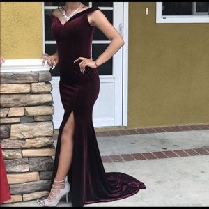 Burgundy prom dress